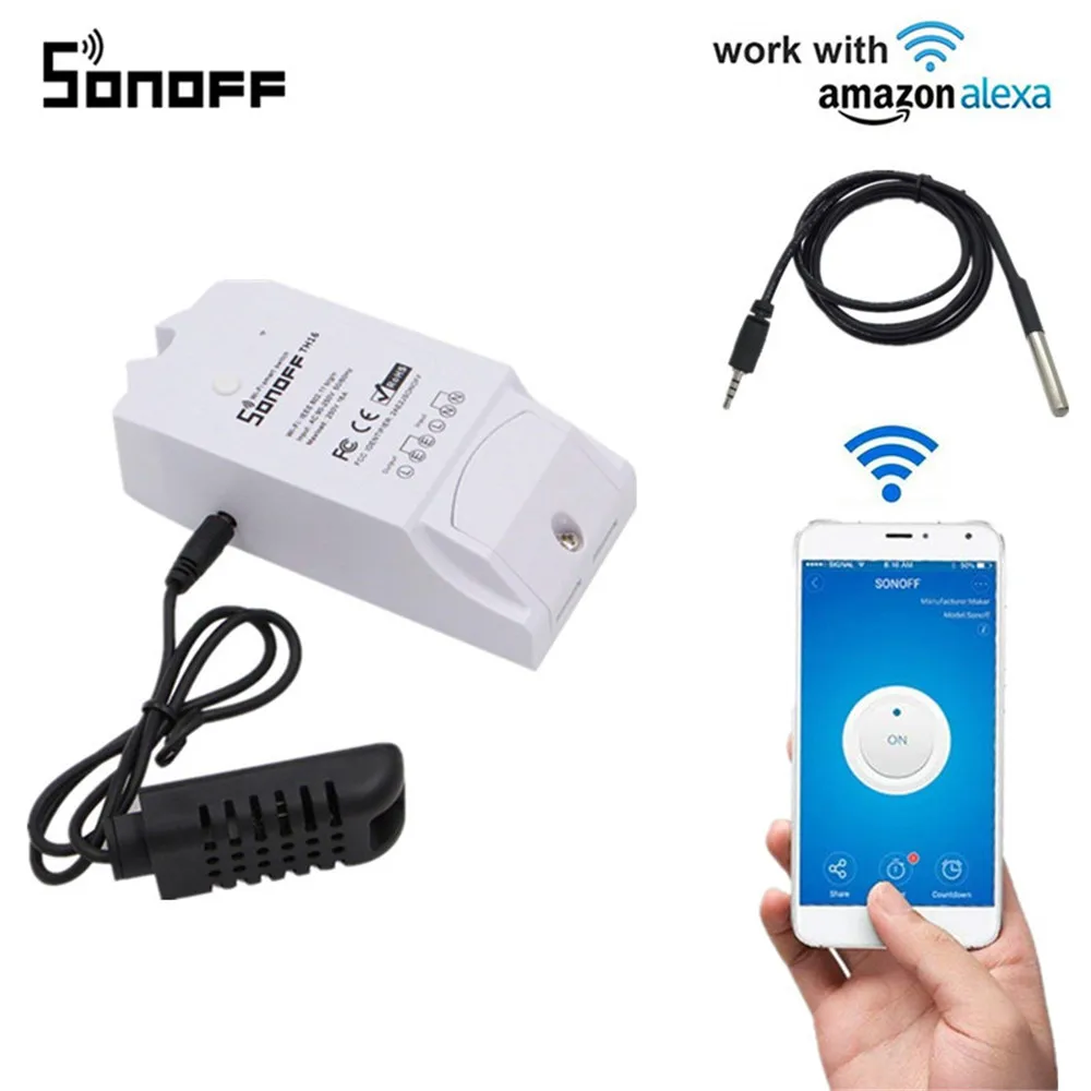 

Sonoff TH16 Smart Wifi Switch Monitoring Temperature Humidity Wifi Smart Switch Home Automation Kit Works With Alexa Google Home
