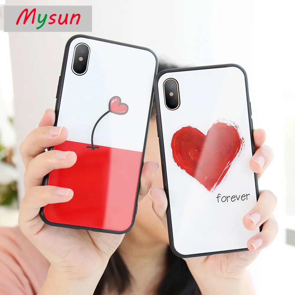 MYSUN чехол из закаленного стекла для iPhone X 10 полное покрытие HD чехлы 8 7 6 6s Plus