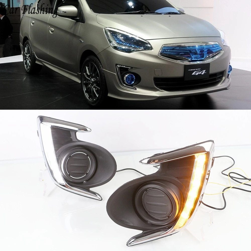 Автомобильный мигающий 1 набор LED для Mitsubishi Attrage Mirage G4 2012 2013 2014 2015 2016 2017 DRL Дневной