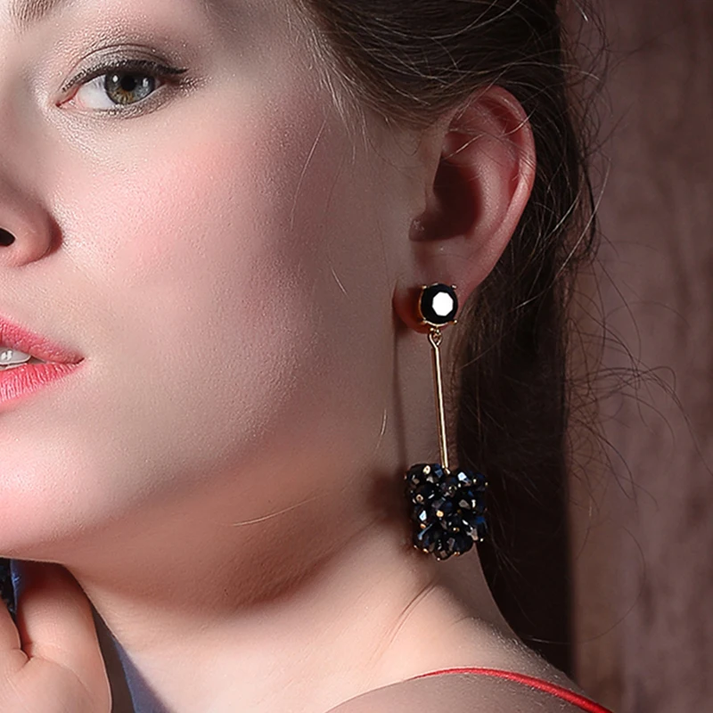 KISS ME Black&ampYellow Glass Grape Bunches Drop Earrings For Women Party Gifts 2019 New Dangle Earring Fashion Jewelry Accessories |