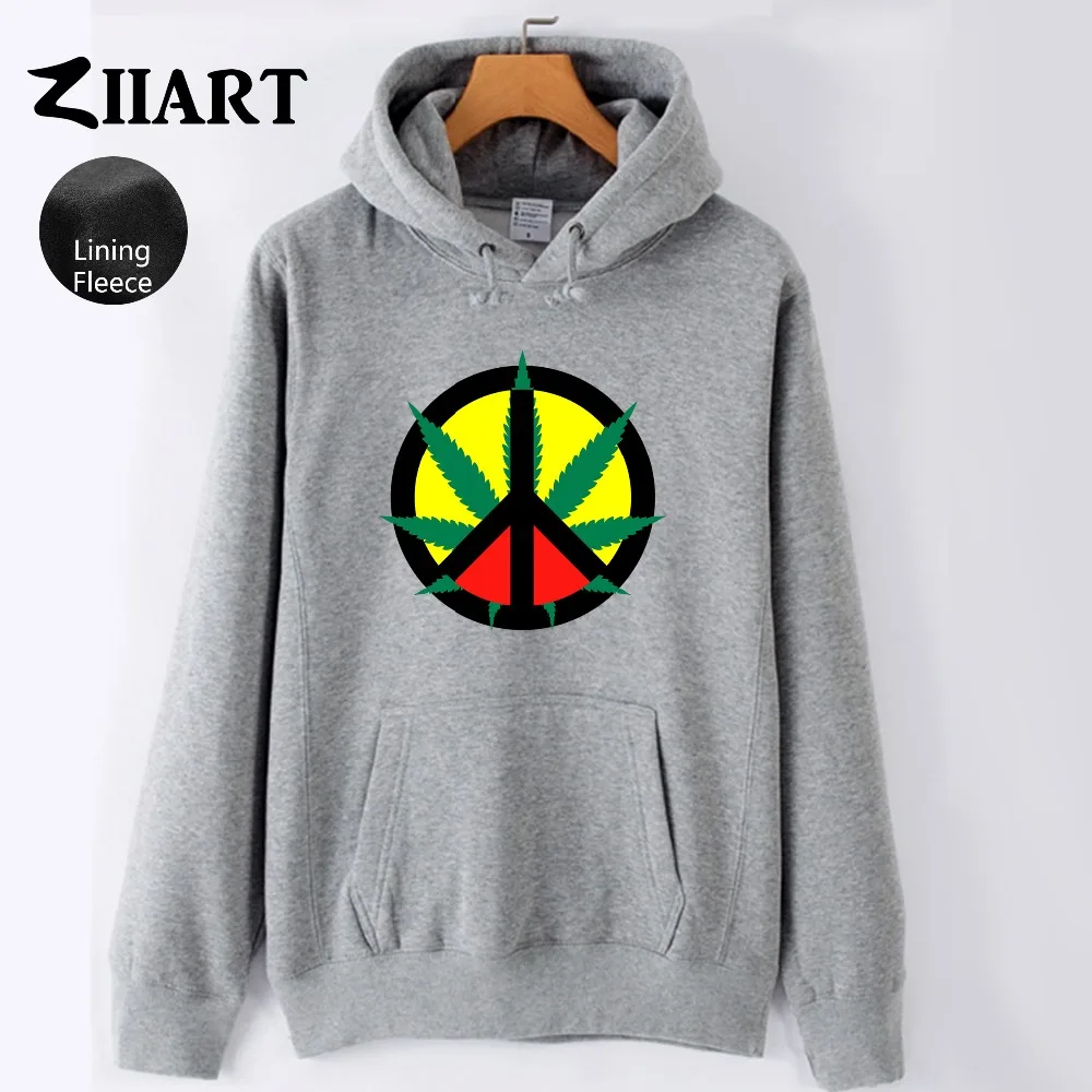 Мужская хлопковая толстовка с капюшоном и надписью Peace Sign reggae Regge leaf Rasta plant Jamaica red