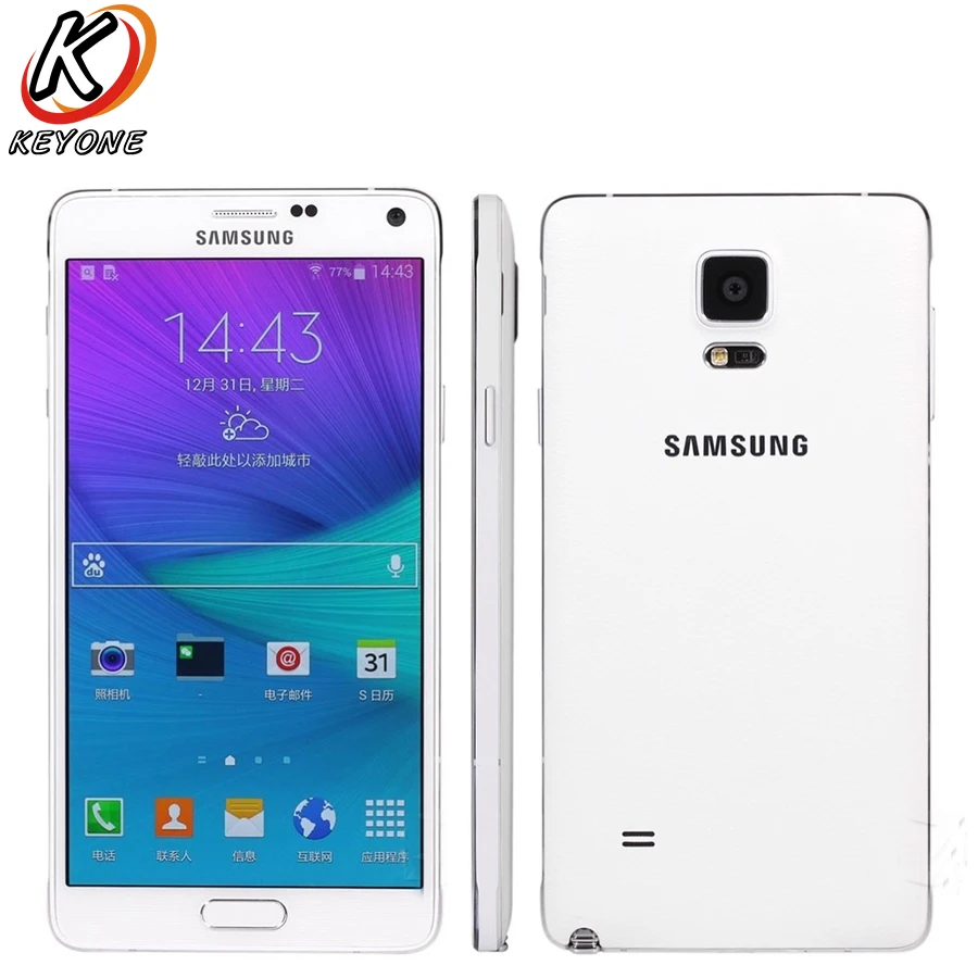 Оригинальный Samsung Galaxy Note 4 N9100 note4 LTE мобильный телефон Snapdragon 805 5 7 &quot16 ГБ Встроенная