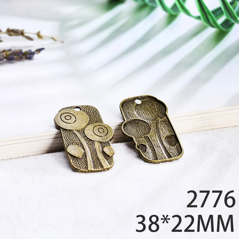 

38*22mm 4pcs tag Alloy Pendant For Diy Jewelry Making 2 Colors Antique Silver Antique Bronze No.2776