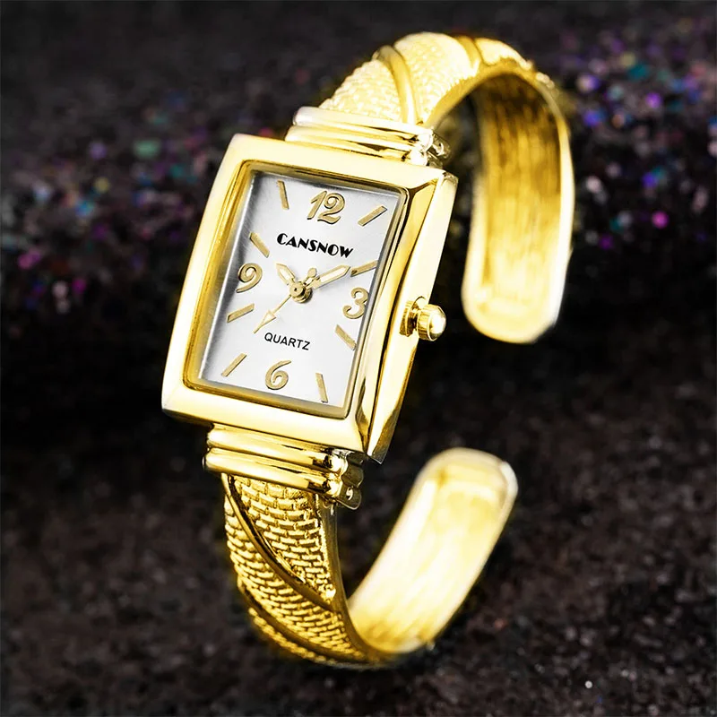Gold White Женские часы в стиле ретро Для женщин кварцевые часы браслет Наручные часы Женская обувь часы Элитный бренд часы Relogio Feminino Montre Femme - Color: Gold White