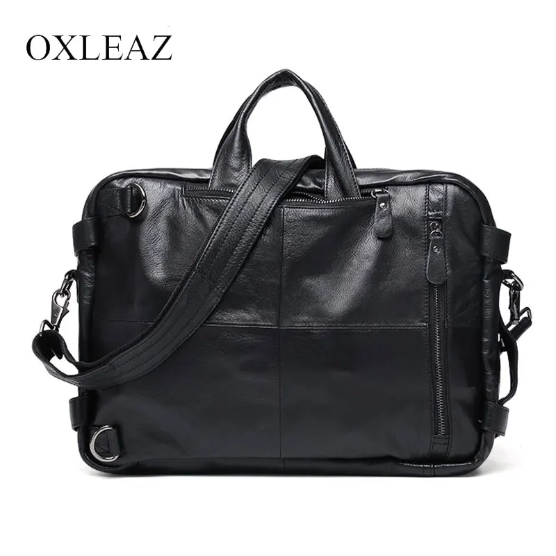 OXLEAZ 15 6 &quotвинтажные мужские кожаные рюкзаки Многофункциональный черный рюкзак