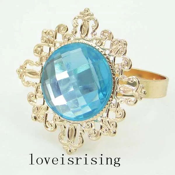 100 шт./лот прозрачные акриловые кольца для салфеток винтажный стиль золотистые