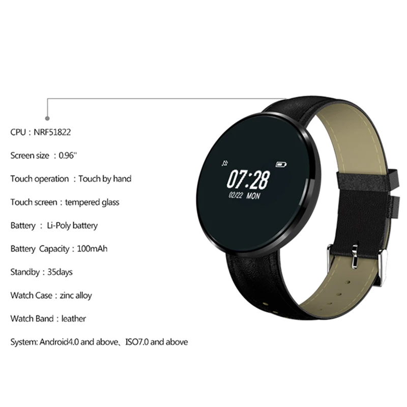 Timeowner CF006 Смарт часы сердечного ритма крови Давление для отображения данных по