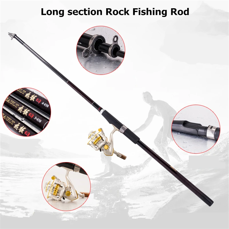 Bestsellers Carbon Fiber Long section Rock Fishing Rod fishing rod telescopic 3.6m 4.5m 5.4m travel bait sale | Спорт и развлечения