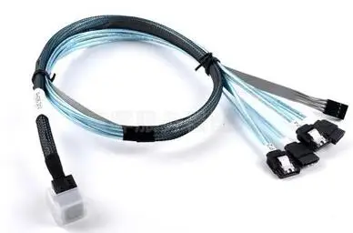 

100CM Mini SAS 12G SFF8643 to 4SATA 7pin With Latch Cable