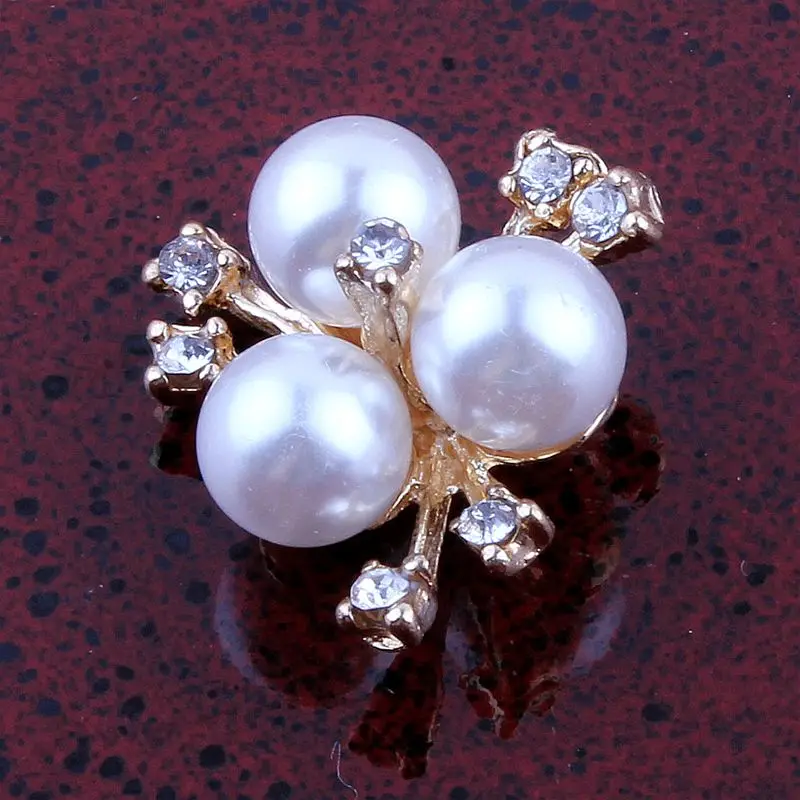 30PC 20mm Handmade Vintage Metal Decorative Buttons Crystal Pearl Flower Center Alloy Flatback Rhinestone Craft Supplies | Дом и сад