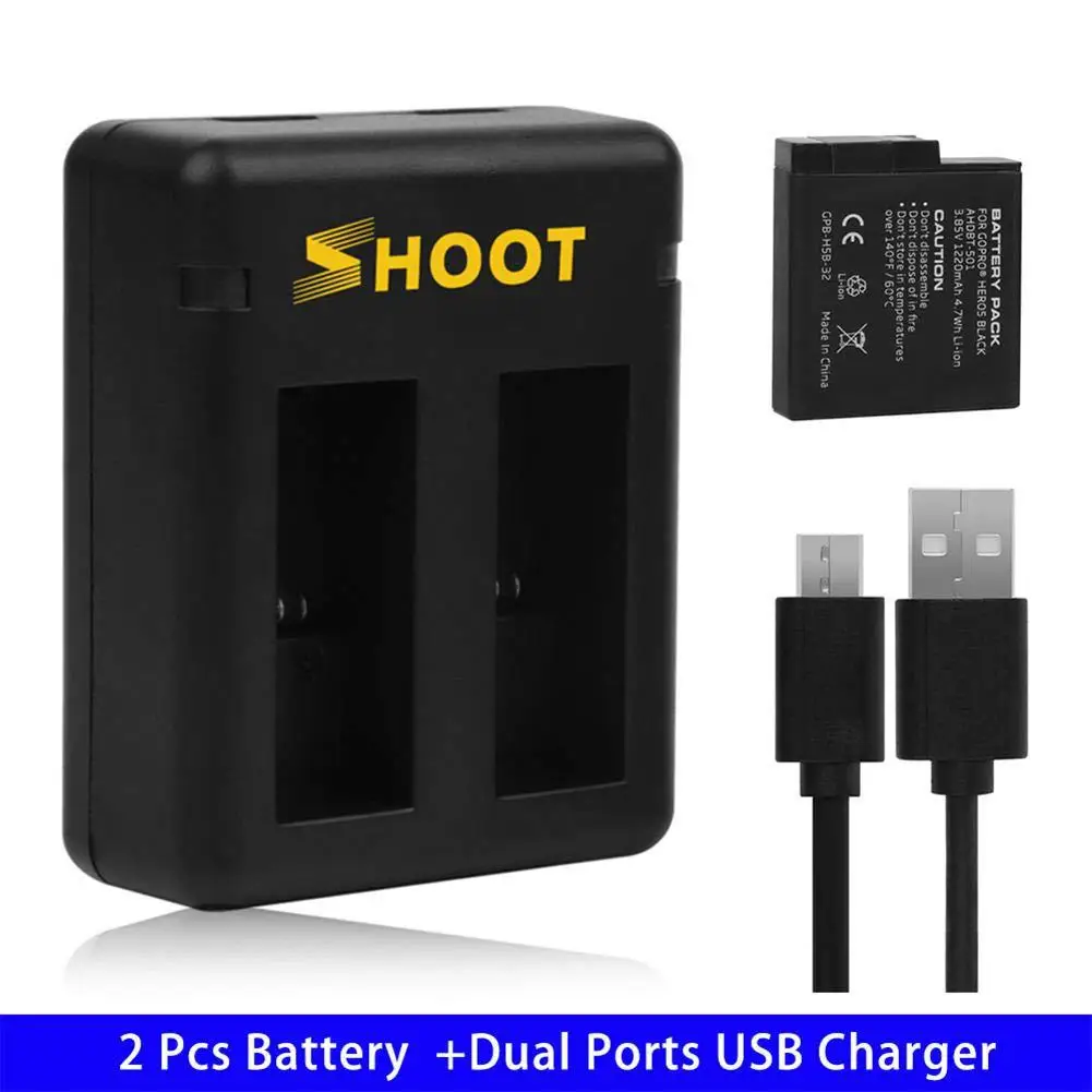 BEESCLOVER USB Charger with Dual Ports for GoPro 7 Action Camera Accessory 2 Pack Battery Hero 6 5 r25 | Электроника