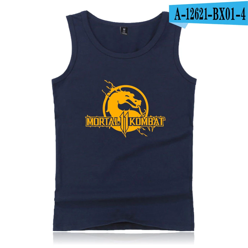 Darkblue Mortal Kombat, 11 игр, Мультяшные майки, мужские, аниме, битва, Харадзюку, уличная майка, хип-хоп, Повседневная летняя одежда - Цвет: Darkblue