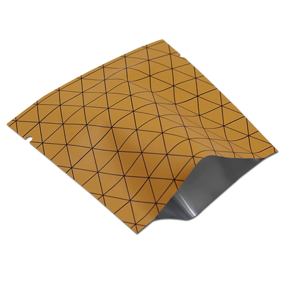 100 шт. оранжевая плоская алюминиевая фольга упаковочная сумка с открытым верхом