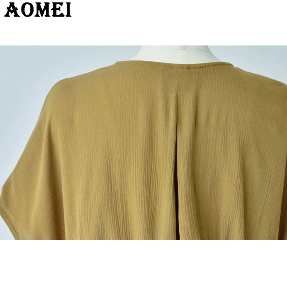 Женское сексуальное платье с коротким рукавом и v образным вырезом туника