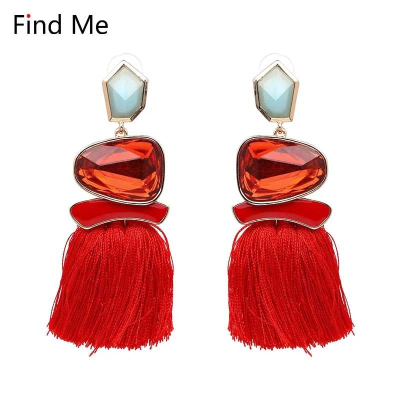 Женские винтажные серьги подвески Find Me Винтажные с кисточками разных цветов в