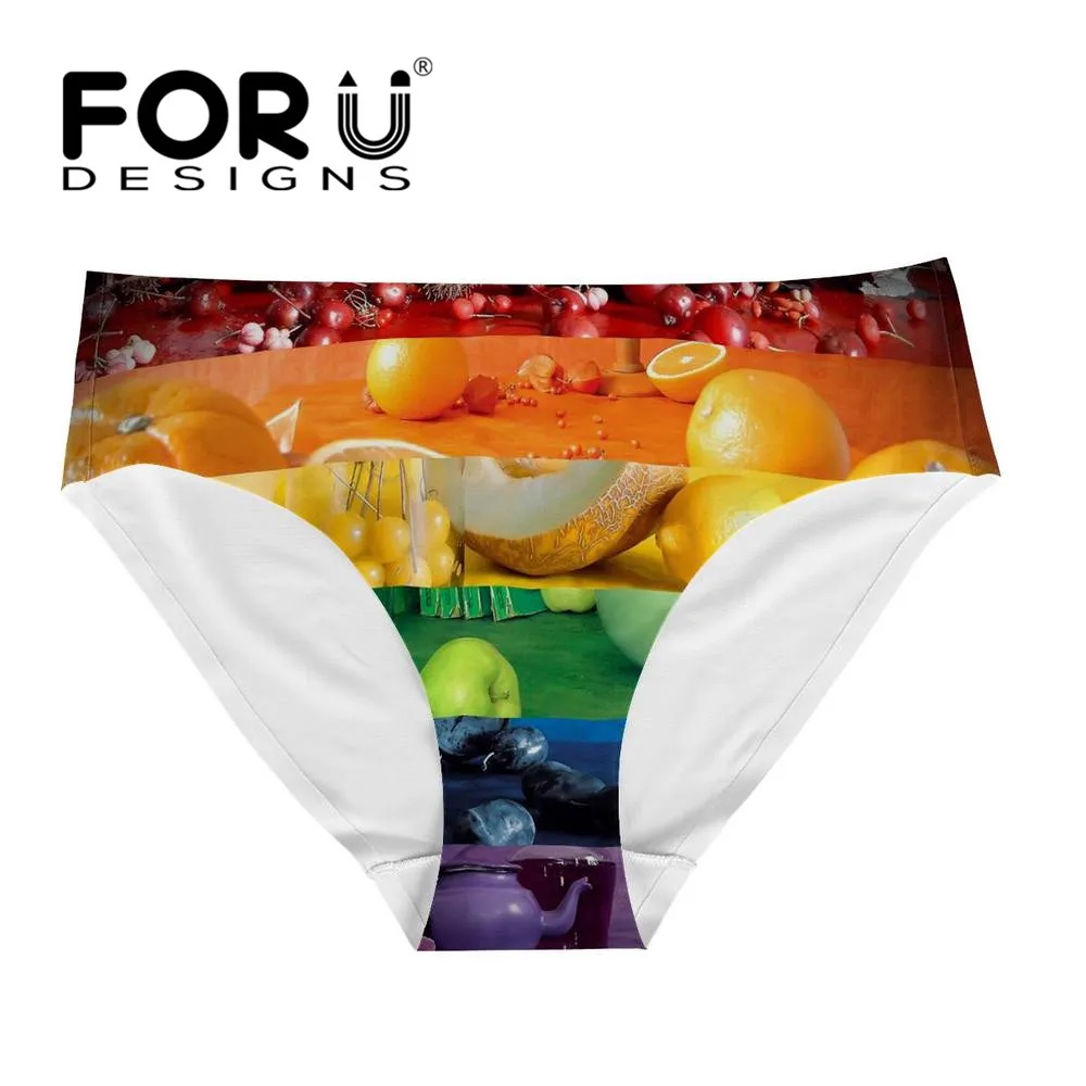 FORUDESIGNS/женское нижнее белье бесшовные хлопковые трусы с 3D рисунком фруктов