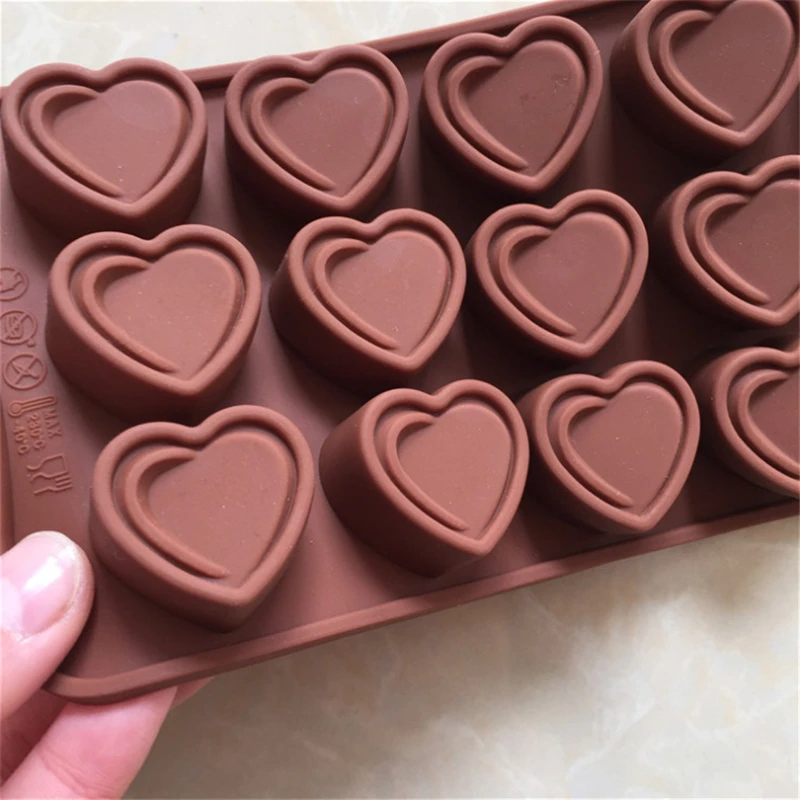 15 двухслойная Серия Love силиконовая шоколадная форма ручной работы кубик льда для