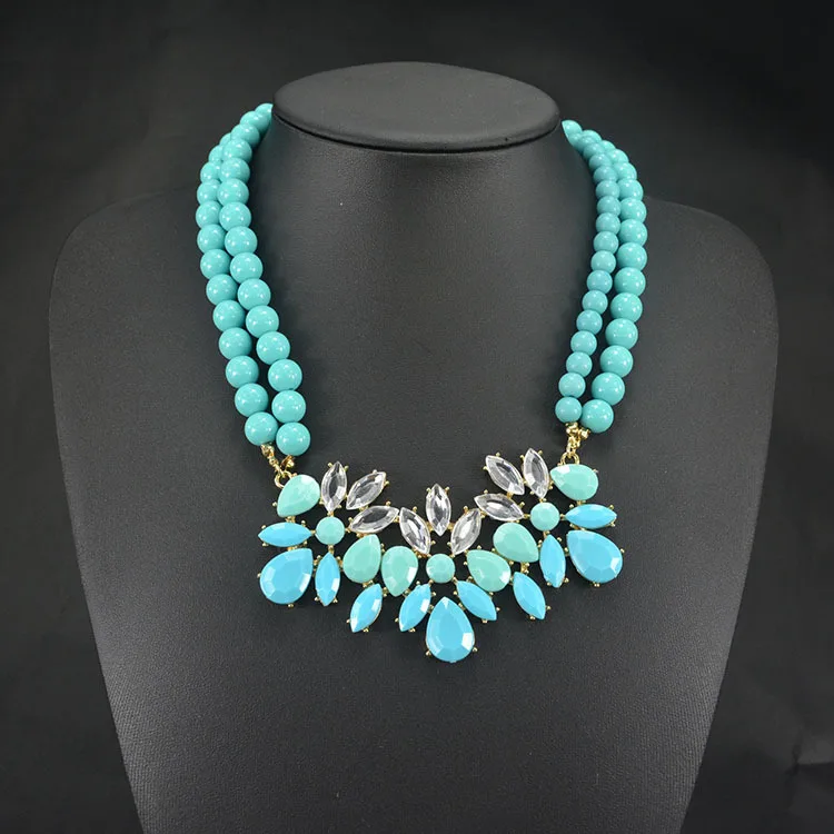 Модное крупное ожерелье из хрустальной смолы для женщин 2018 Колье и подвески |