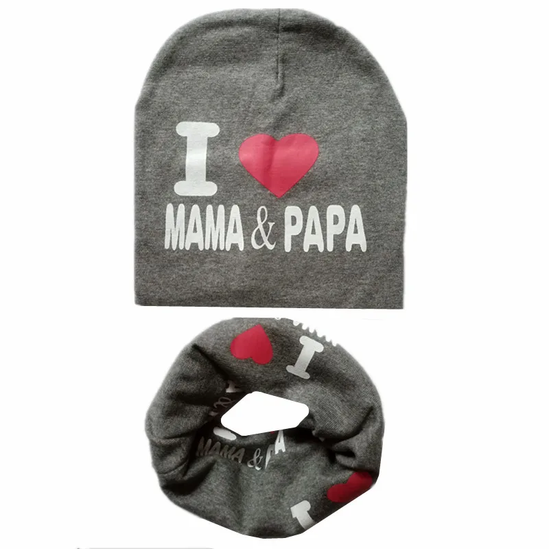 dark gray mama Коллекция года, весенне-осенне-зимний хлопковый комплект для девочек, вязаные крючком детские шапки, шапка для мальчиков, Детские шапочки, шапка для малышей, детская шапка, шарф, воротник - Цвет: dark gray mama