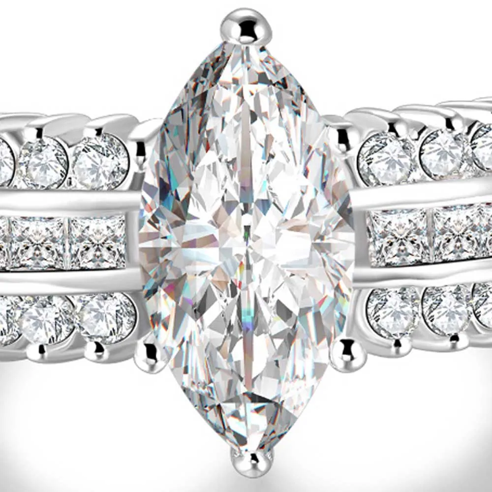 YaYI Fashion Women's Jewelry Ring CZ Silver Color Engagement Rings wedding Party gift |