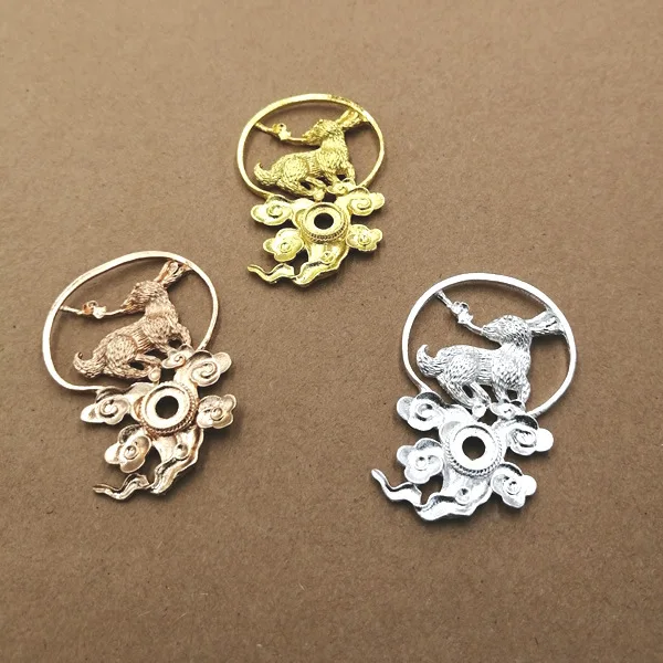 

10pcs 33*50mm Gold Silver color KC Gold Metal Alloy Pendant Connectors Charm Earrings Necklace Accessories For Jewelry making