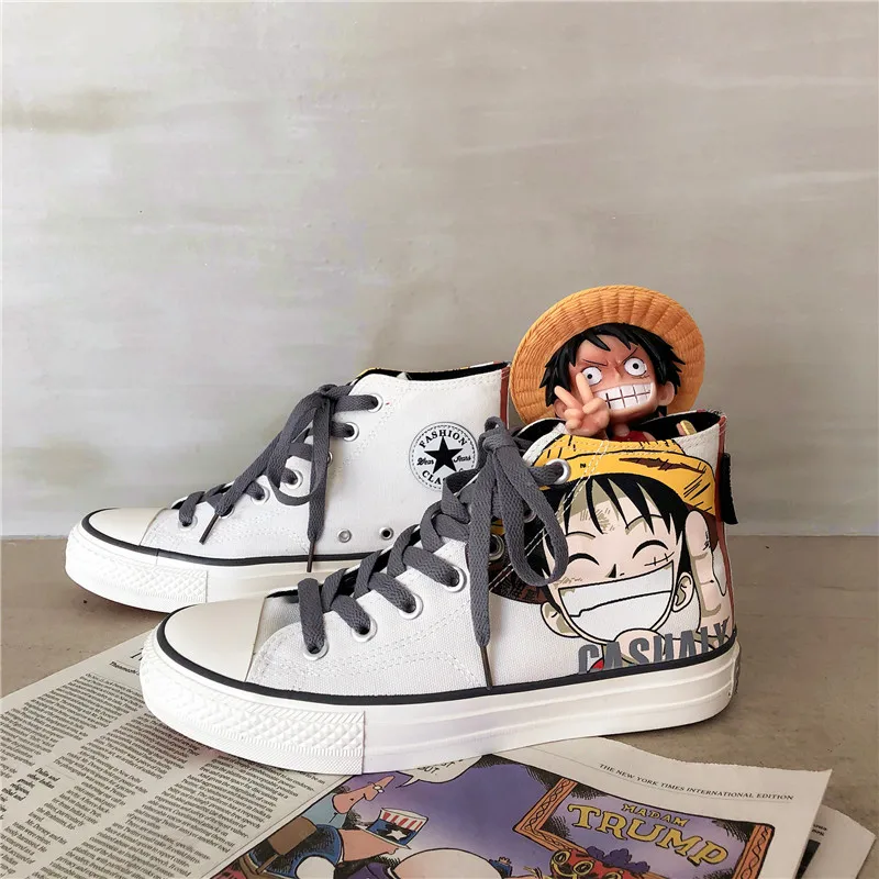 2019 новая цельная обезьянка D. Luffy мультфильм принт Высокие Топы