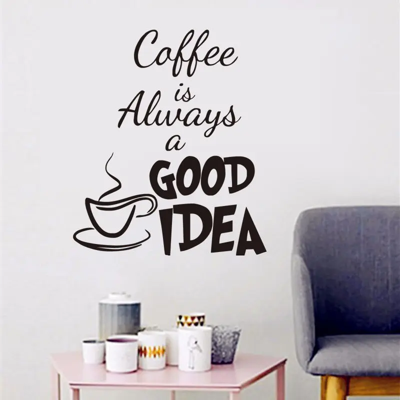 

Coffee Good Idea Cup Kitchen Wall Sticker Vinyl Decal Art Pub Cafe Decor Mural