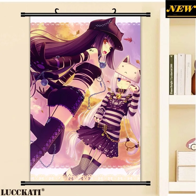 40X60 см Neko Para nekopara животные уши nekomimi хвост соски лоли мультфильм аниме Настенная картина Фреска плакат прокрутки холст живопись - Цвет: R