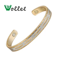 wollet jewelry 7 copper bracelet bangle magnetic for women anti arthritis health care open cuff gold color healing