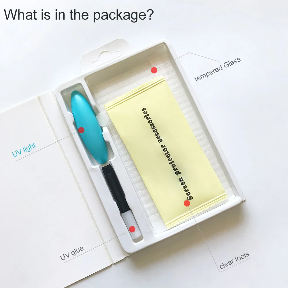 20 шт. УФ-протектор экрана закаленное стекло полное покрытие 1 ультрафиолетовый