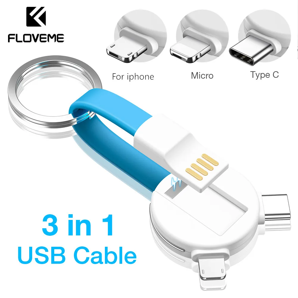 Кабель usb 3 в 1 Micro type-C Магнитный usb-кабель для iphone samsung Xiaomi 2A Быстрая зарядка 63 мм брелок для power bank дорожная зарядка магнитная зарядка micro usb