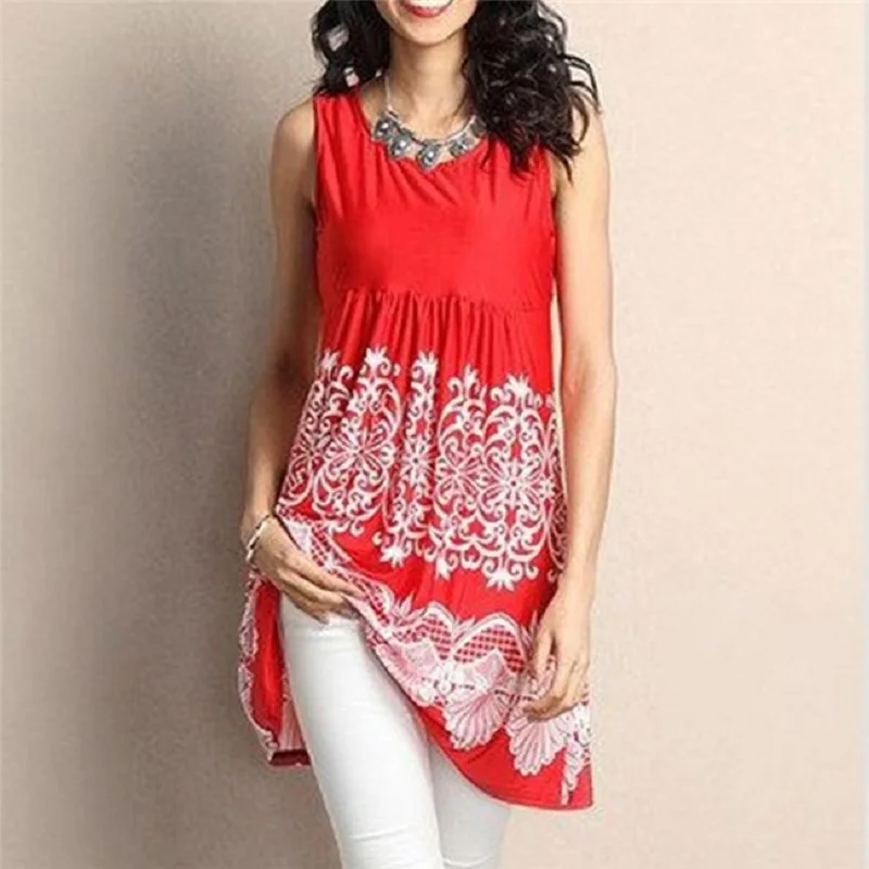 Женские топы и кофточки модные с круглым вырезом без рукавов летние свободные