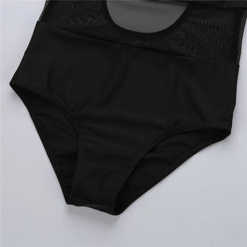 TiaoBug Девочки безрукавный комбинезон сетчатого сплетения с вырезом на спине для балета и гимнастики.