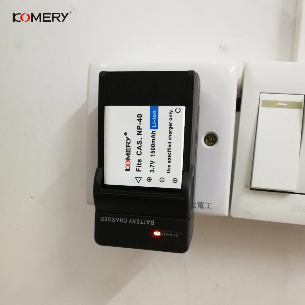 KOMERY 3,7 V оригинальное зарядное устройство, литий-ионный аккумулятор, зарядное устройство для путешествий, подходит для видео/цифровой камеры