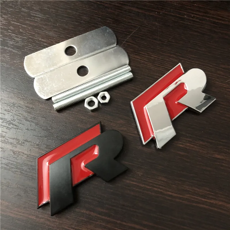 5X 3D R логотип автомобиля Передняя решетка Стикеры эмблема значок для VW Tiguan CC Golf 6