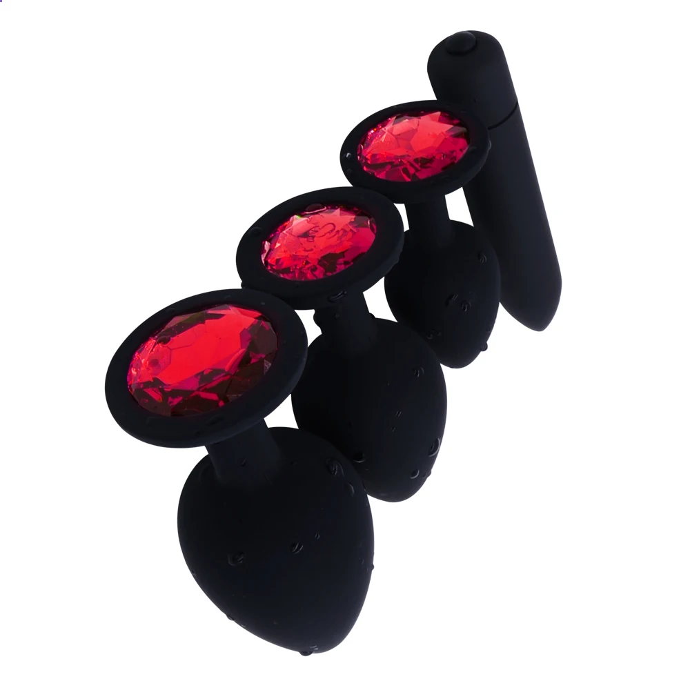 Комбинация секс игрушек силиконовая Анальная пробка с G Spot Bullet Вибратор