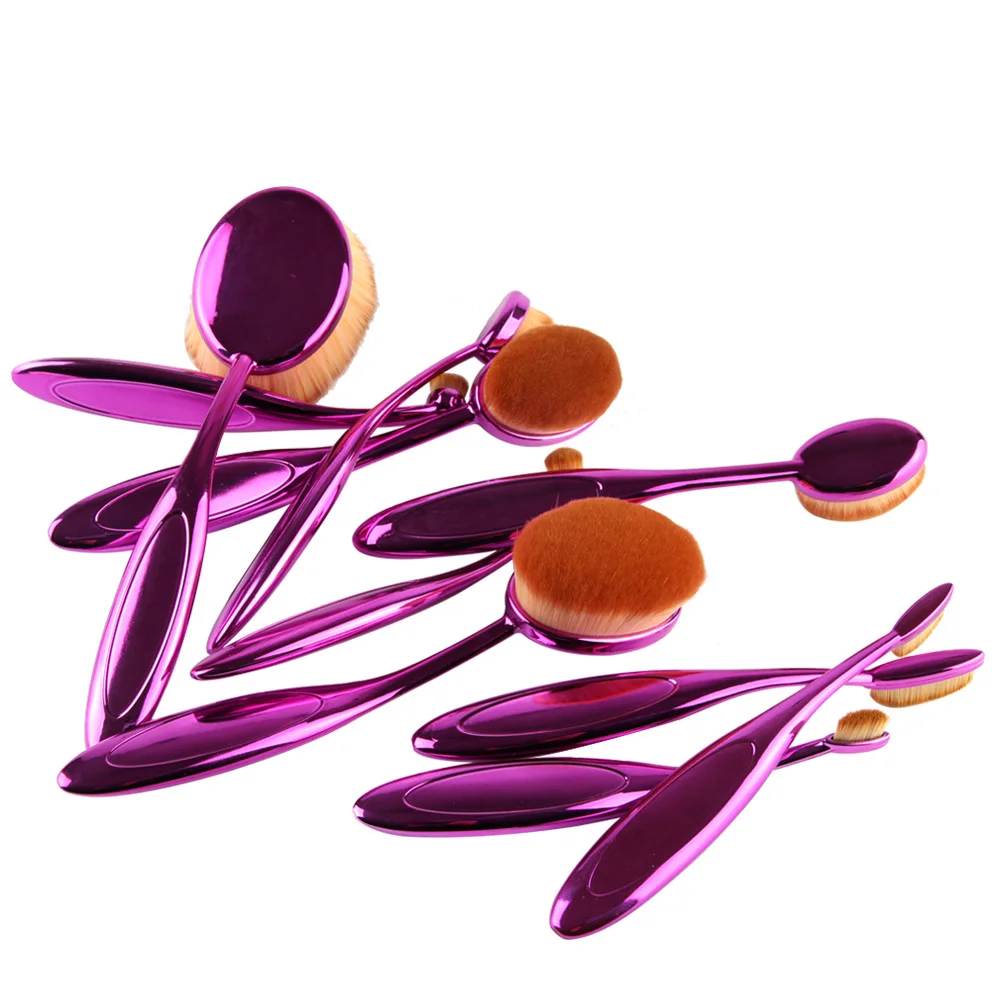 FULLNOW 10Pcs Makeup Toothbrush Shape Oval Brush Set Contour Foundation Kit Tooth Brushes | Красота и здоровье