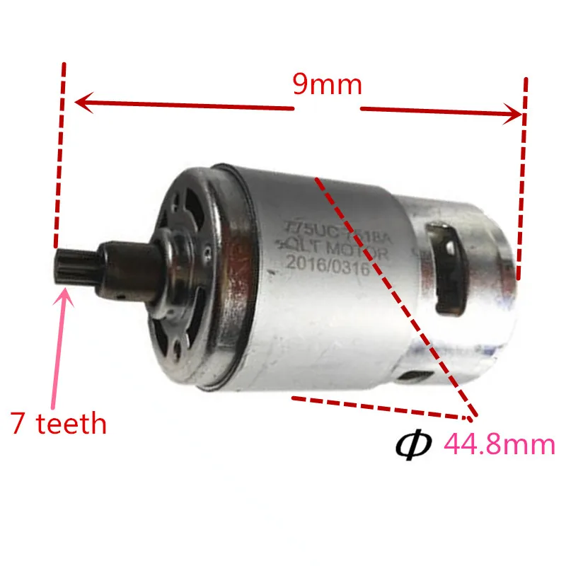 7 зубьев большой крутящий момент мощный двигатель 775 DC16V 20V 21 6 24V 25V для ударного