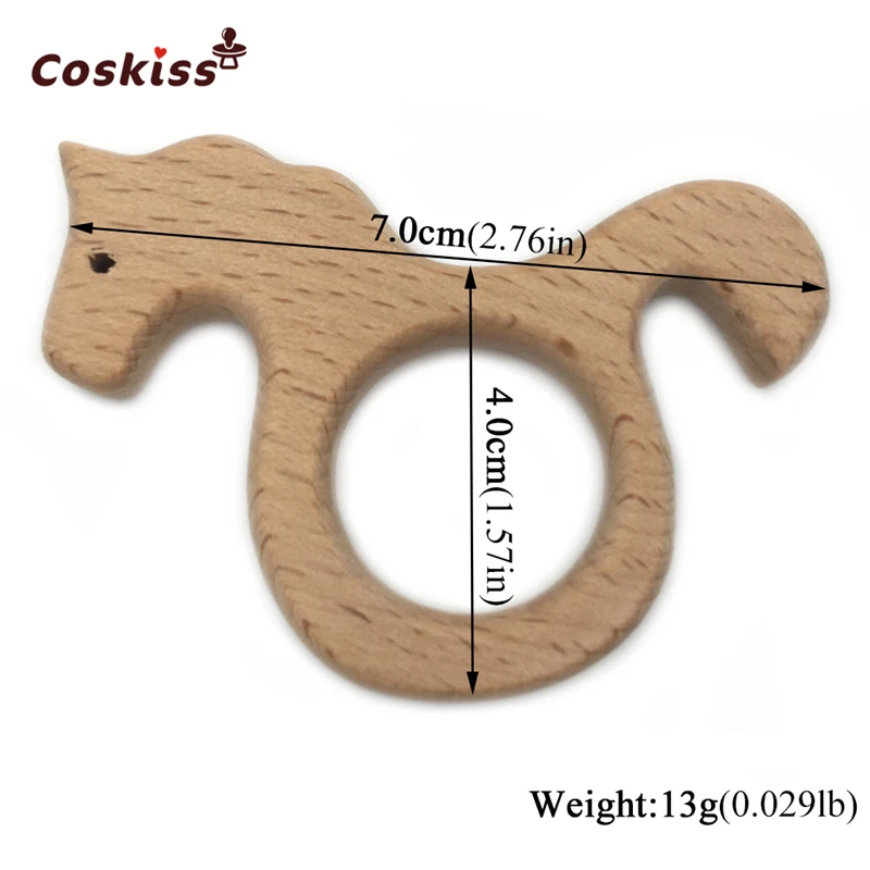 Mordedor de madera de haya Natural hecho a mano para beb&eacute;, colgante personalizado de madera, respetuoso con el medio ambiente, mordedor seguro para beb&eacute;-5