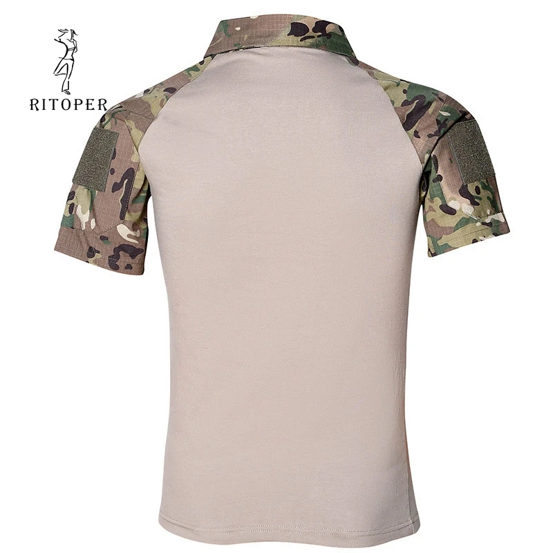 Мужская камуфляжная рубашка-поло RITOPER быстросохнущая дышащая армейская