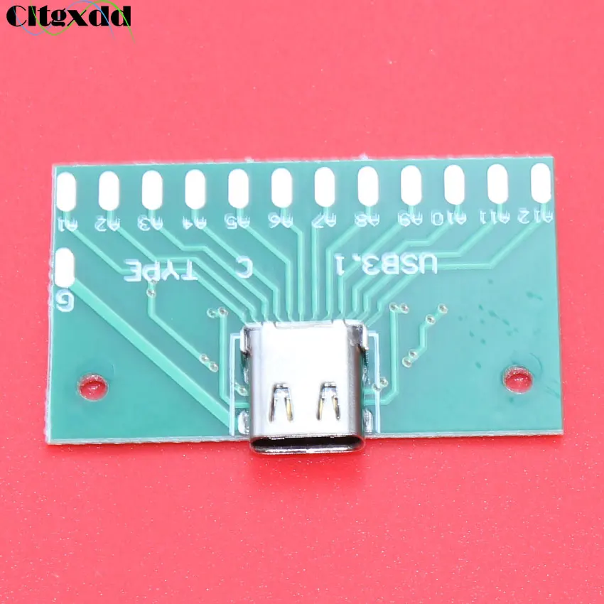 Cltgxdd 1 шт. USB 3 Type-C тестовая розетка connnector USB3.1 24pin PCB адаптер сварочная плата |