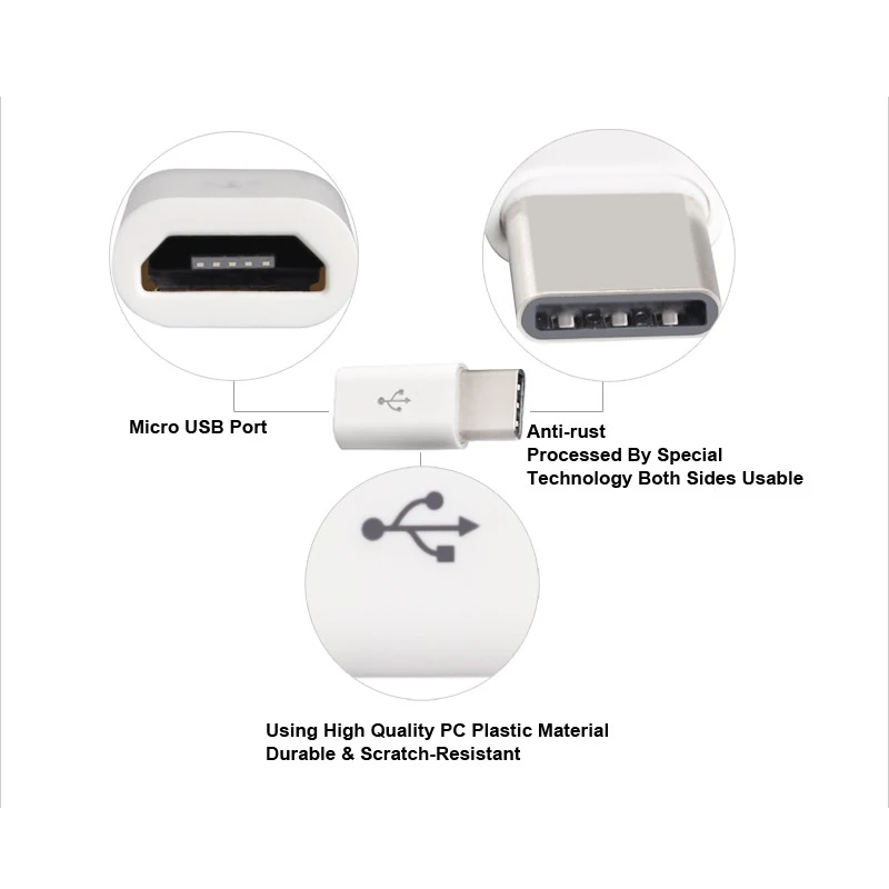 TIZQK Micro USB Female To Type-C Male Cable 3.1 Converter Adapter For Huawei Macbook Otg Data Charging Charger | Мобильные телефоны