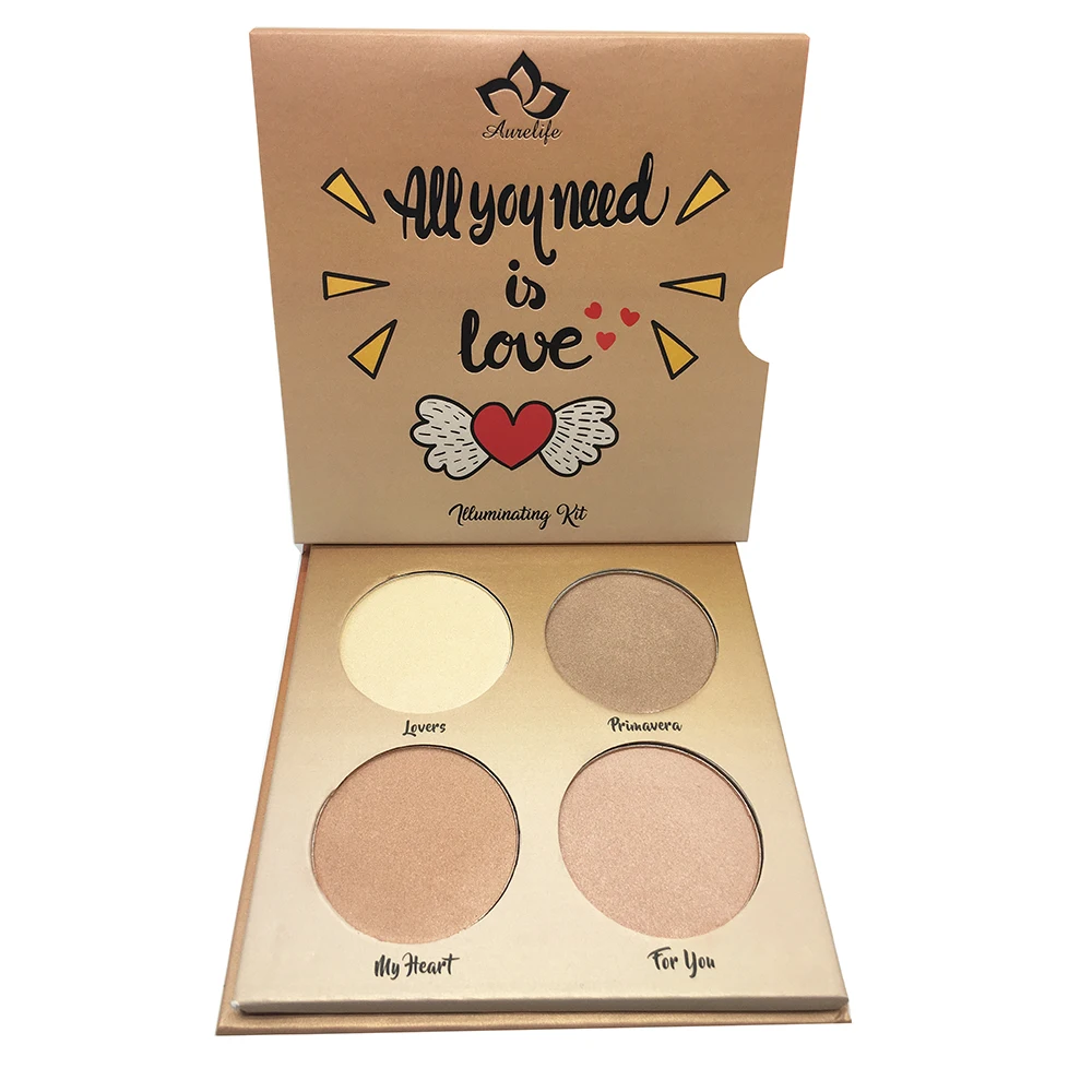 Aurelife iluminador maquiagem Bronzer& Highlighter Palette Contour Glow Kit Women Sexy Makeup Pallete