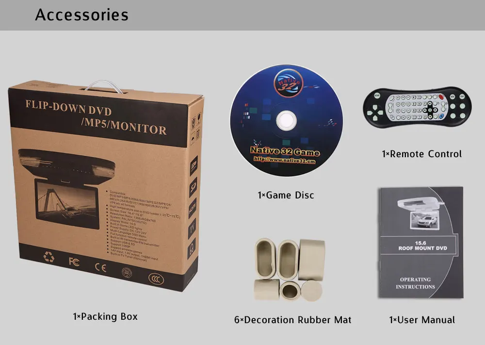 Dvd-плеер 15,6 дюймов HD 1080P монитор крыши автомобиля с HDMI портом usb sd динамик IR/FM передатчик MP5 откидной потолочный телевизионный для автомобиля