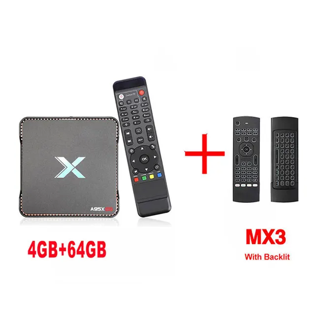 4G 64G MX3-Backlit Запись видео Android tv Box A95X MAX X2 4 Гб 64 Гб Amlogic S905X2 2,4G& 5G Wifi BT 4,2 1000M 4K HD Smart tv Box телеприставка - Цвет: 4G 64G MX3-Backlit