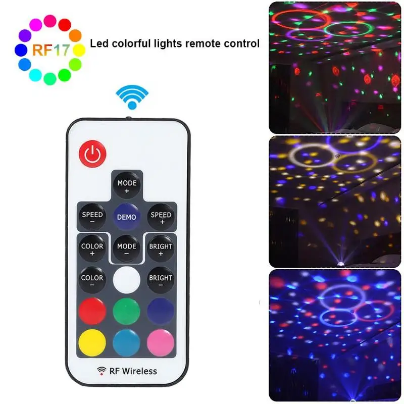Мини цветной светодиодный контроллер 17 ключей RF беспроводной DC 5V пульт