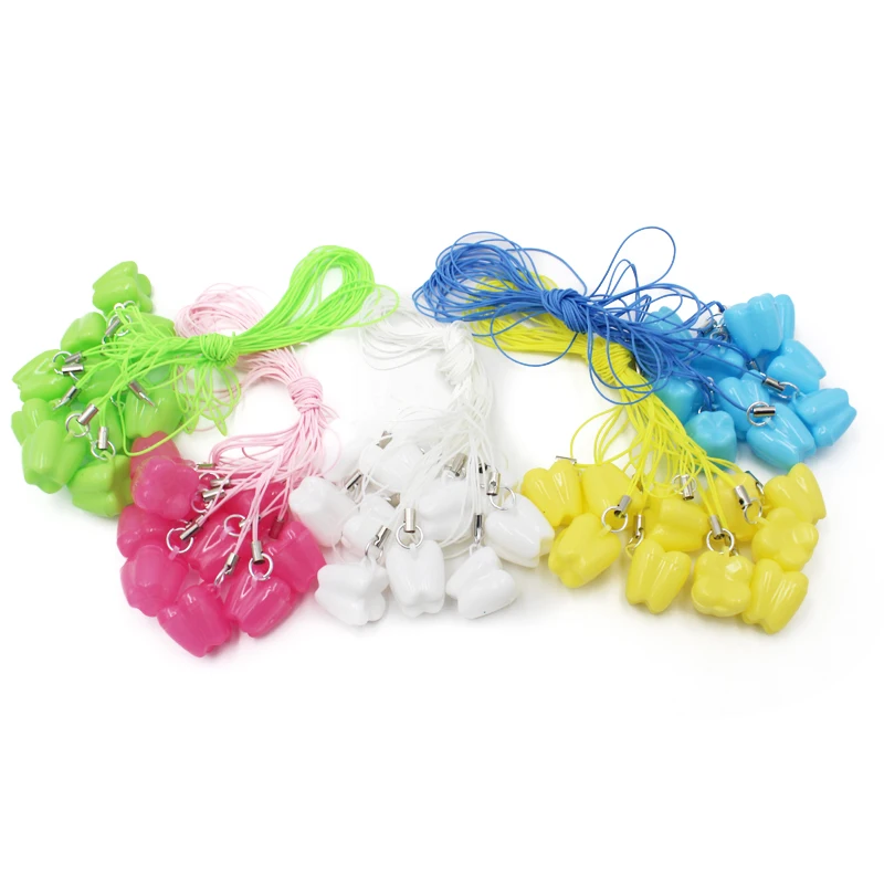 10 шт./лот детская пластиковая мини коробка для зубов органайзер с веревкой