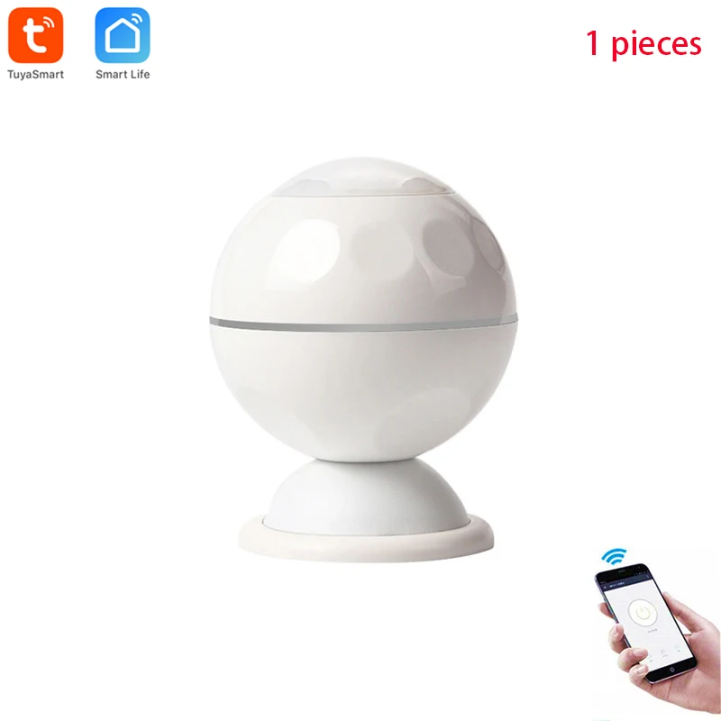 1 piece Умный WiFi PIR датчик движения Детектор с магнитным кронштейном для домашней безопасности, WiFi инфракрасный детектор совместим с IOS и Android - Комплект: 1 piece