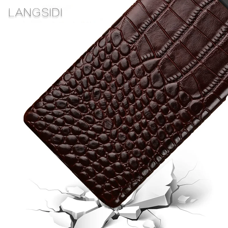 wangcangli For Huawei Honor 5X phone case Luxury handmade genuine crocodile leather back cover | Мобильные телефоны и