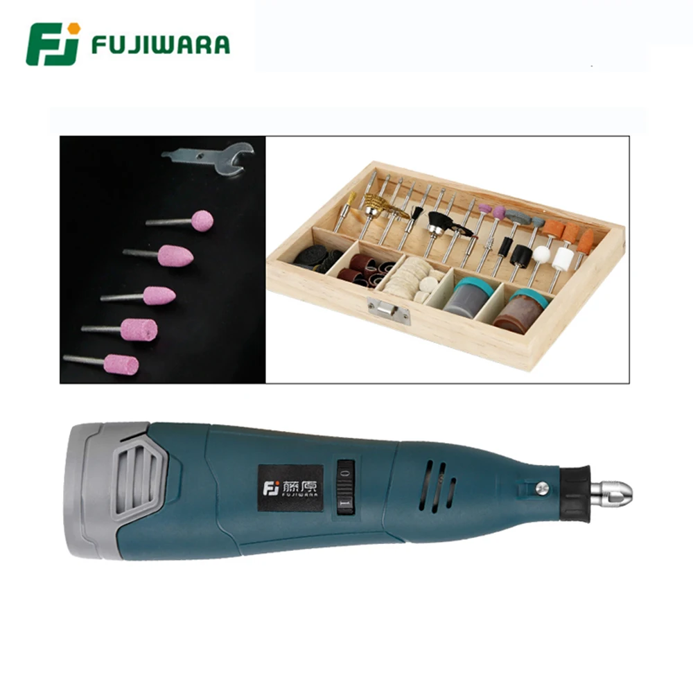 FUJIWARA 12V литиевая батарея электрический шлифовальный станок 5-ступенчатой регулируемой электрическая дрель гаечный ключ Набор гравировальный станок полировщик